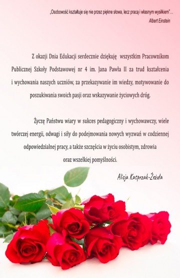Życzenia dyrektor szkoły 